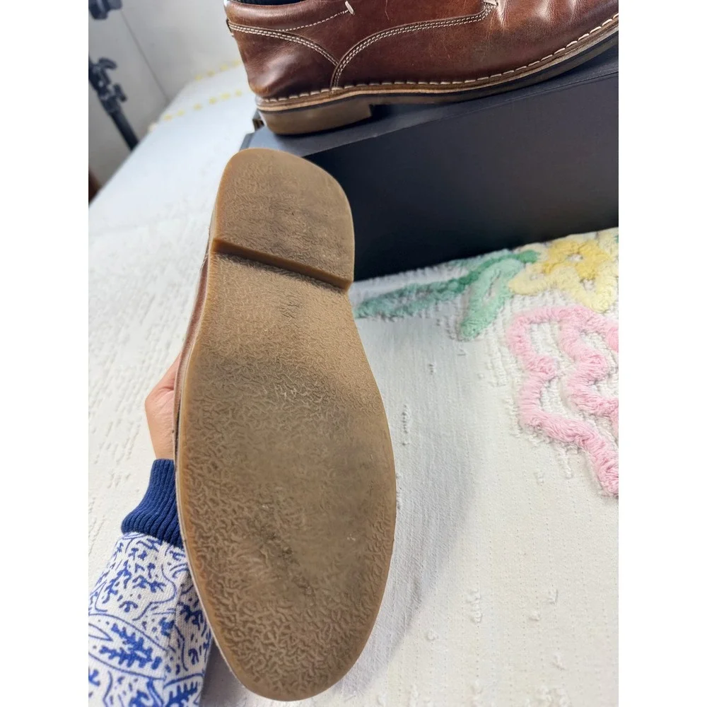 Steve Madden Harpoon 982 Wood Brown‎ Leather Dress Shoes Mens Size 12